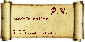 Pekár Márk névjegykártya