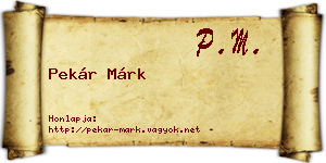 Pekár Márk névjegykártya